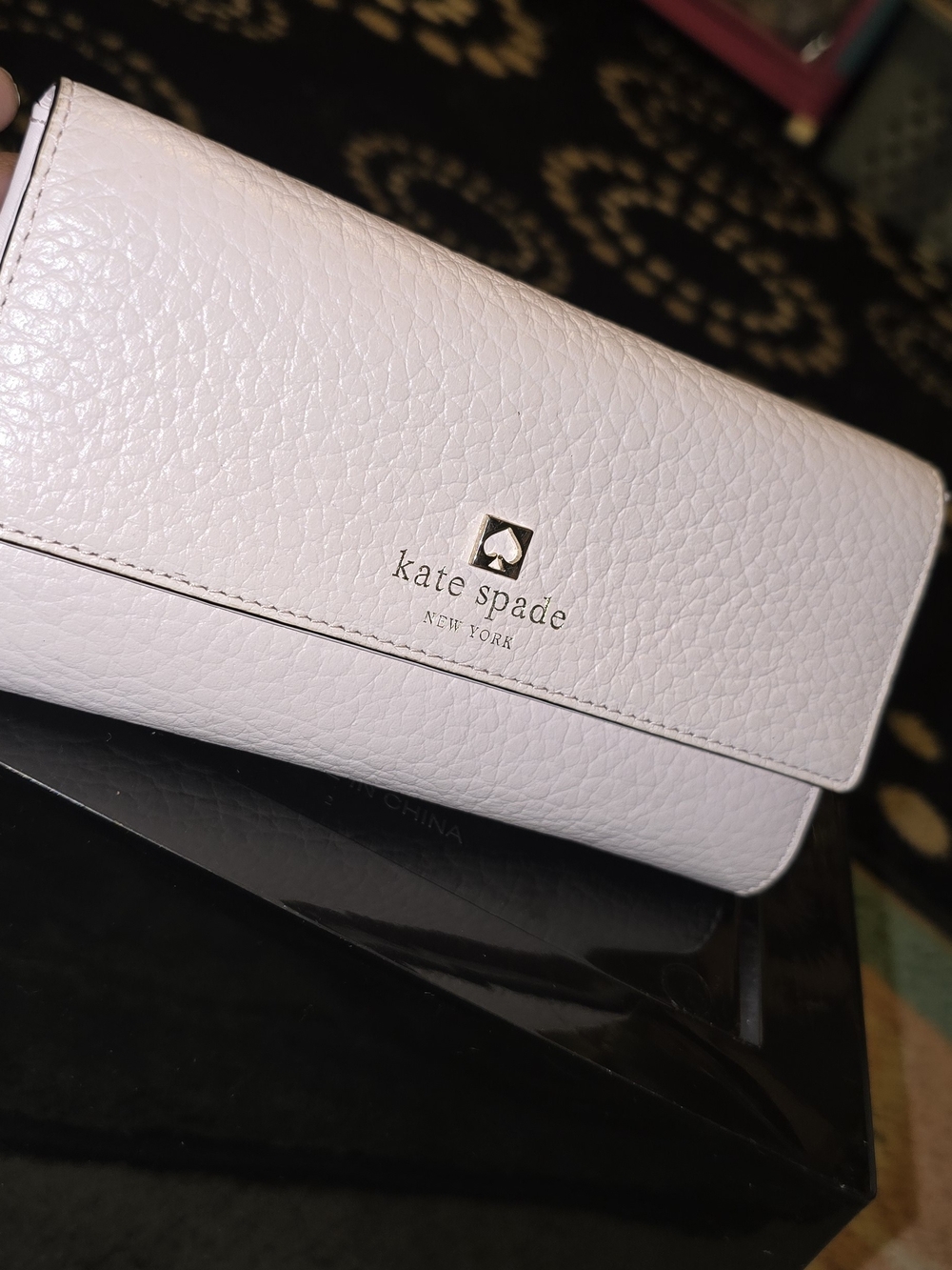 kate spade Cream Pebbled Leather Wallet
